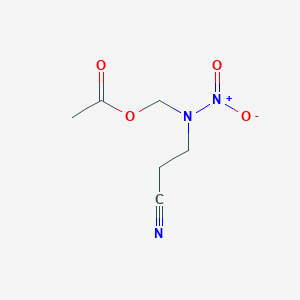 [(2-Cyanoethyl)(nitro)amino]methyl acetate