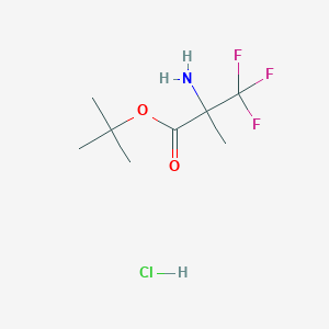 molecular formula C8H15ClF3NO2 B1449506 叔丁基2-氨基-3,3,3-三氟-2-甲基丙酸酯盐酸盐 CAS No. 2060042-55-7
