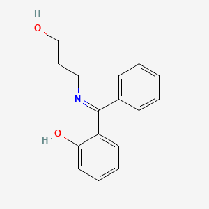 molecular formula C16H17NO2 B14495073 6-{[(3-Hydroxypropyl)amino](phenyl)methylidene}cyclohexa-2,4-dien-1-one CAS No. 63329-82-8