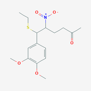 2-Hexanone, 6-(3,4-dimethoxyphenyl)-6-(ethylthio)-5-nitro-