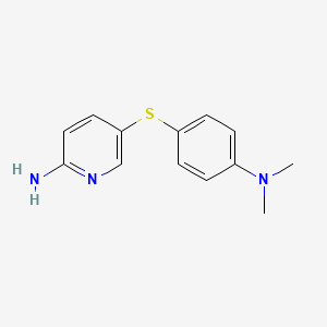 molecular formula C13H15N3S B14495156 5-{[4-(Dimethylamino)phenyl]sulfanyl}pyridin-2-amine CAS No. 64064-33-1