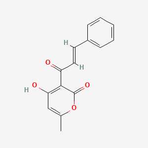 molecular formula C15H12O4 B1449521 4-hydroxy-6-methyl-3-[(2E)-3-phenylprop-2-enoyl]-2H-pyran-2-one CAS No. 593278-92-3