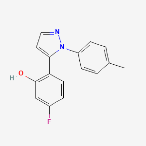 molecular formula C16H13FN2O B1449524 5-Fluoro-2-(1-p-tolyl-1H-pyrazol-5-yl)phenol CAS No. 876950-48-0