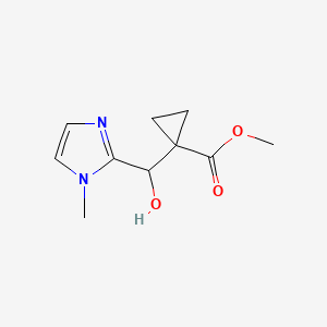 molecular formula C10H14N2O3 B1449535 1-甲基-1-[羟基(1-甲基-1H-咪唑-2-基)甲基]环丙烷-1-羧酸甲酯 CAS No. 1803586-77-7