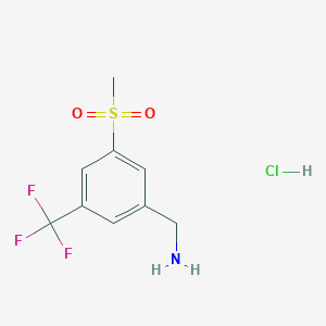 molecular formula C9H11ClF3NO2S B1449536 [3-Methanesulfonyl-5-(trifluoromethyl)phenyl]methanamine hydrochloride CAS No. 1803598-05-1