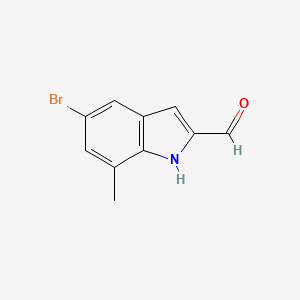 molecular formula C10H8BrNO B1449538 5-Bromo-7-methyl-1H-indole-2-carbaldehyde CAS No. 1780553-12-9
