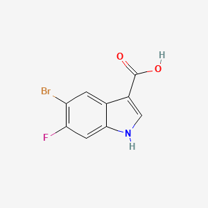 molecular formula C9H5BrFNO2 B1449539 5-溴-6-氟-1H-吲哚-3-羧酸 CAS No. 1638772-16-3