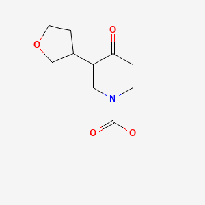 molecular formula C14H23NO4 B1449540 叔丁基 4-氧代-3-(氧杂环丙烷-3-基)哌啶-1-羧酸酯 CAS No. 1694531-32-2