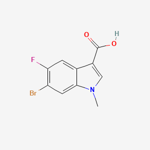 molecular formula C10H7BrFNO2 B1449541 6-溴-5-氟-1-甲基-1H-吲哚-3-甲酸 CAS No. 1780771-87-0
