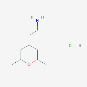 B1449546 2-(2,6-Dimethyloxan-4-yl)ethan-1-amine hydrochloride CAS No. 1803585-94-5