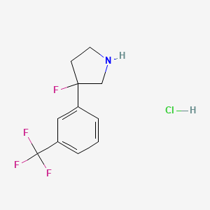 molecular formula C11H12ClF4N B1449553 3-氟-3-[3-(三氟甲基)苯基]吡咯烷盐酸盐 CAS No. 1803600-36-3