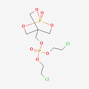 B14495530 Phosphoric acid, bis(2-chloroethyl) (1-oxido-2,6,7-trioxa-1-phosphabicyclo[2.2.2]oct-4-yl)methyl ester CAS No. 63451-46-7