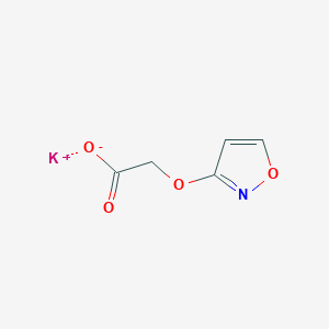 molecular formula C5H4KNO4 B1449560 2-(1,2-恶唑-3-氧基)乙酸钾 CAS No. 1803599-40-7