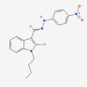 N-[(1-butyl-2-chloroindol-3-yl)methylideneamino]-4-nitroaniline