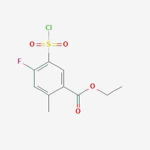 molecular formula C10H10ClFO4S B1449571 5-(氯磺酰基)-4-氟-2-甲基苯甲酸乙酯 CAS No. 1565451-30-0