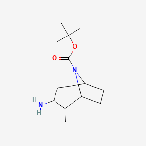 molecular formula C13H24N2O2 B1449572 tert-Butyl 3-amino-2-methyl-8-azabicyclo[3.2.1]octane-8-carboxylate CAS No. 1895234-36-2