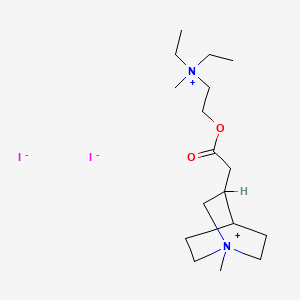 Quinuclidinium, 3-(carboxymethyl)-1-methyl-, iodide, ester with diethyl(2-hydroxyethyl)methylammonium iodide