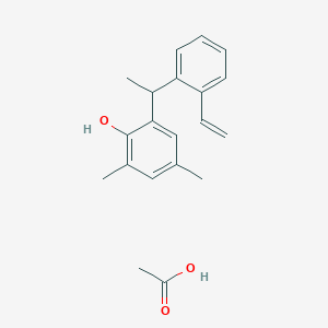 molecular formula C20H24O3 B14495934 Acetic acid;2-[1-(2-ethenylphenyl)ethyl]-4,6-dimethylphenol CAS No. 63566-31-4