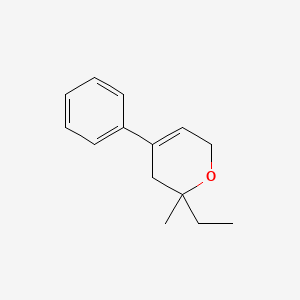 molecular formula C14H18O B14495971 2-Ethyl-2-methyl-4-phenyl-3,6-dihydro-2H-pyran CAS No. 65646-55-1