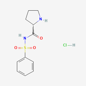 molecular formula C11H15ClN2O3S B1449598 N-(苯磺酰基)-l-脯氨酰胺盐酸盐 CAS No. 1026778-29-9