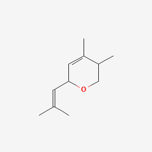 molecular formula C11H18O B14495989 2-(2-Methyl-1-propenyl)-4,5-dimethyl-5,6-dihydro-2H-pyran CAS No. 64929-56-2