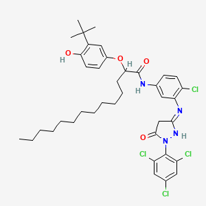 molecular formula C39H48Cl4N4O4 B1449601 2-(3-叔丁基-4-羟基苯氧基)-N-(4-氯-3-((4,5-二氢-5-氧代-1-(2,4,6-三氯苯基)-1H-吡唑-3-基)氨基)苯基)肉豆蔻酰胺 CAS No. 61354-99-2