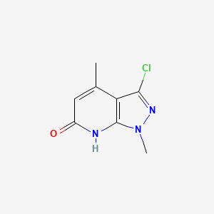 molecular formula C8H8ClN3O B1449615 3-氯-1,7-二氢-1,4-二甲基-6H-吡唑并[3,4-b]吡啶-6-酮 CAS No. 1312949-23-7