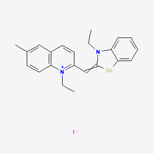 molecular formula C22H23IN2Se B14496158 1-Ethyl-2-[(3-ethyl-2(3H)-benzoselenazolylidene)methyl]-6-methylquinolinium iodide CAS No. 63870-48-4