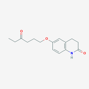 molecular formula C15H19NO3 B14496219 6-[(4-Oxohexyl)oxy]-3,4-dihydroquinolin-2(1H)-one CAS No. 64463-16-7