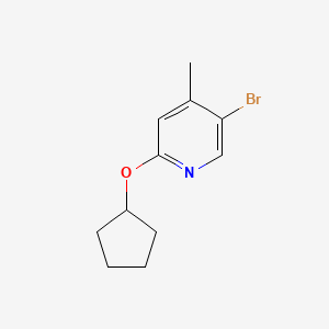molecular formula C11H14BrNO B1449663 5-溴-2-(环戊氧基)-4-甲基吡啶 CAS No. 1289156-43-9