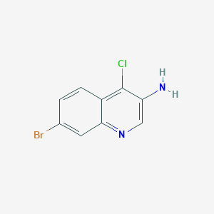 molecular formula C9H6BrClN2 B1449670 7-溴-4-氯喹啉-3-胺 CAS No. 1897737-56-2