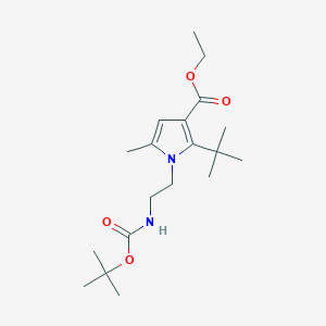 B1449677 tert-Butyl 2-(2-tert-butyl-3-ethoxycarbonyl-5-methyl-1H-pyrrol-1-yl)ethylcarbamate CAS No. 1227955-03-4