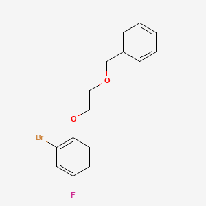 molecular formula C15H14BrFO2 B1449687 1-(2-(苄氧基)乙氧基)-2-溴-4-氟苯 CAS No. 1655491-99-8