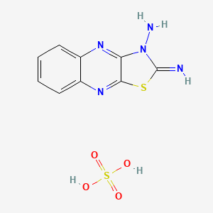 molecular formula C9H9N5O4S2 B14496933 2-Imino-[1,3]thiazolo[4,5-b]quinoxalin-3-amine;sulfuric acid CAS No. 62984-66-1