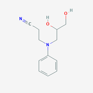 molecular formula C12H16N2O2 B14496937 3-[(2,3-Dihydroxypropyl)(phenyl)amino]propanenitrile CAS No. 63225-52-5