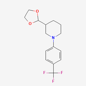B1449696 3-(1,3-Dioxolan-2-yl)-1-[4-(trifluoromethyl)phenyl]piperidine CAS No. 1803587-09-8