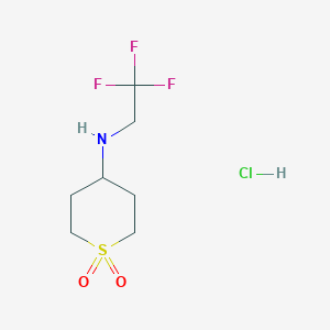 B1449702 4-[(2,2,2-Trifluoroethyl)amino]-1lambda6-thiane-1,1-dione hydrochloride CAS No. 1803599-38-3