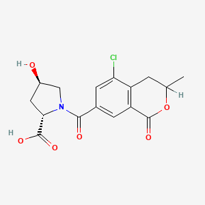 L-Proline, 1-((5-chloro-3,4-dihydro-3-methyl-1-oxo-1H-2-benzopyran-7-yl)carbonyl)-4-hydroxy-, trans-