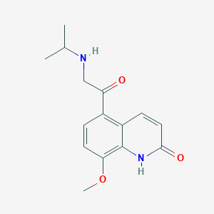 molecular formula C15H18N2O3 B14497096 8-Methoxy-5-{[(propan-2-yl)amino]acetyl}quinolin-2(1H)-one CAS No. 63235-37-0