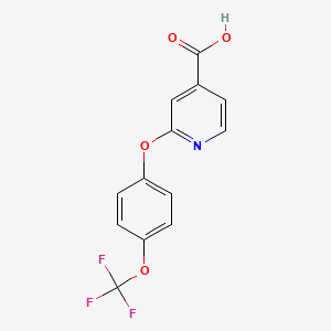 molecular formula C13H8F3NO4 B1449715 2-[4-(三氟甲氧基)苯氧基]异烟酸 CAS No. 1259328-76-1