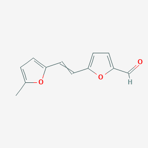 molecular formula C12H10O3 B14497314 5-[2-(5-Methylfuran-2-yl)ethenyl]furan-2-carbaldehyde CAS No. 65022-02-8