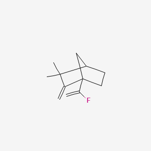 molecular formula C12H17F B14497348 1-(1-Fluoroethenyl)-3,3-dimethyl-2-methylidenebicyclo[2.2.1]heptane CAS No. 62927-03-1