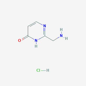 molecular formula C5H8ClN3O B1449737 2-(Aminomethyl)pyrimidin-4-OL hydrochloride CAS No. 1196152-19-8