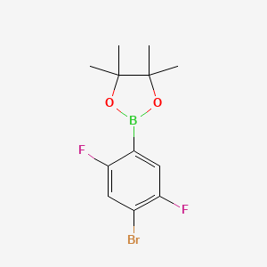 molecular formula C12H14BBrF2O2 B1449740 2-(4-Bromo-2,5-difluorophenyl)-4,4,5,5-tetramethyl-1,3,2-dioxaborolane CAS No. 1451391-15-3