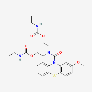 Carbamic acid, ethyl-, (((2-methoxy-10H-phenothiazin-10-yl)carbonyl)imino)di-2,1-ethanediyl ester