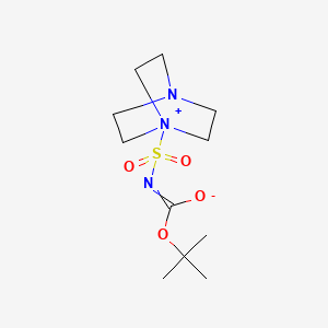 molecular formula C11H21N3O4S B1449741 (1,4-二氮杂双环[2.2.2]辛烷-1-鎓-1-基磺酰基)(叔丁氧羰基)酰胺 CAS No. 1375958-75-0