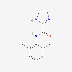 molecular formula C12H15N3O B14497431 1H-Imidazole-2-carboxamide, N-(2,6-dimethylphenyl)-4,5-dihydro- CAS No. 64124-47-6