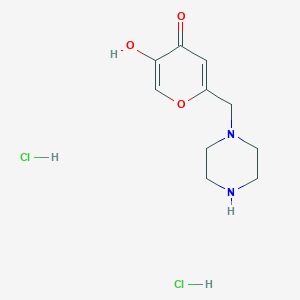 molecular formula C10H16Cl2N2O3 B1449746 二盐酸盐-5-羟基-2-(哌嗪-1-基甲基)-4H-吡喃-4-酮 CAS No. 1426290-68-7