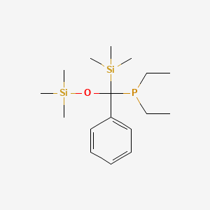 molecular formula C17H33OPSi2 B14497494 Diethyl{phenyl(trimethylsilyl)[(trimethylsilyl)oxy]methyl}phosphane CAS No. 65284-25-5