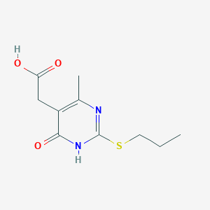 molecular formula C10H14N2O3S B1449753 (4-羟基-6-甲基-2-丙基硫烷基-嘧啶-5-基)-乙酸 CAS No. 406189-83-1